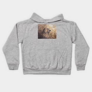 Golden Retriever Vintage Oil on Canvas Painting Kids Hoodie